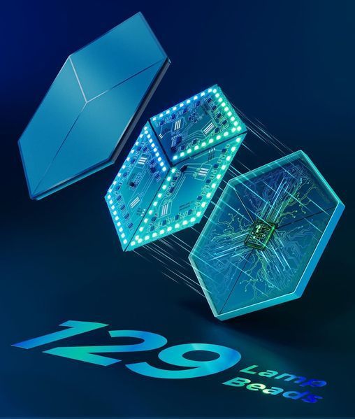 Набір настінних світильників Govee H606A Glide Hexagon Light, 7, RGBIC, WI-FI/Bluetooth, білий H606AC81 фото
