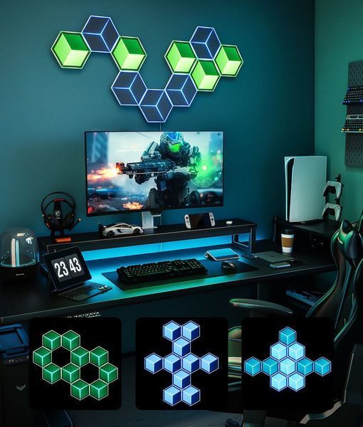 Набір настінних світильників Govee H606A Glide Hexagon Light, 7, RGBIC, WI-FI/Bluetooth, білий H606AC81 фото