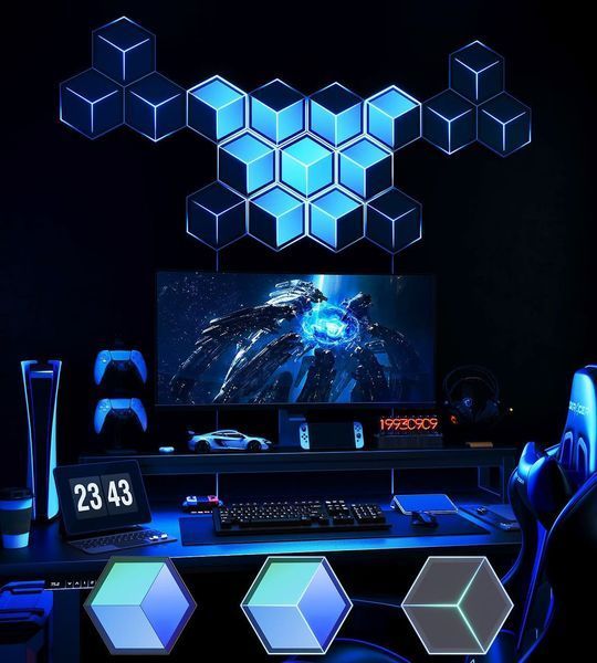 Набір настінних світильників Govee H606A Glide Hexagon Light, 7, RGBIC, WI-FI/Bluetooth, білий H606AC81 фото