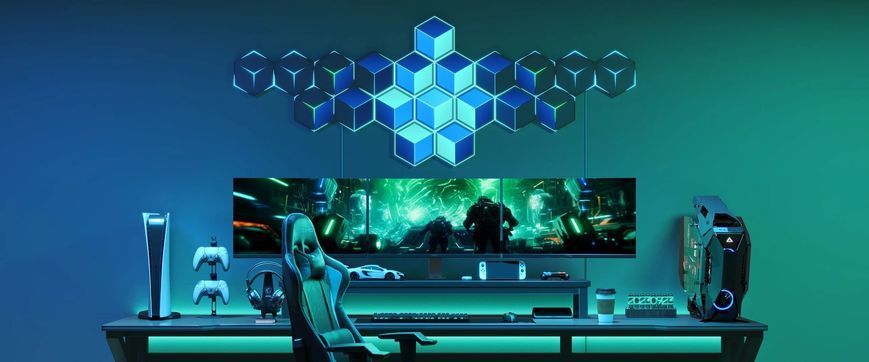 Набір настінних світильників Govee H606A Glide Hexagon Light, 7, RGBIC, WI-FI/Bluetooth, білий H606AC81 фото