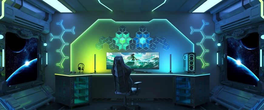 Набір настінних світильників Govee H606A Glide Hexagon Light, 7, RGBIC, WI-FI/Bluetooth, білий H606AC81 фото