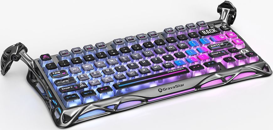 Клавіатура механічна GravaStar Mercury K1 Pro 80keys, GravaStar x Kailh Speedy Mint, BT/WL/USB, чорний GSK1PRO_CBLK фото