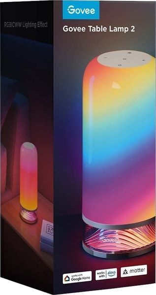 Настільний світильник розумний Govee H6022 Table Lamp 2, RGBICWW, WI-FI/Bluetooth, білий H60223D1 фото