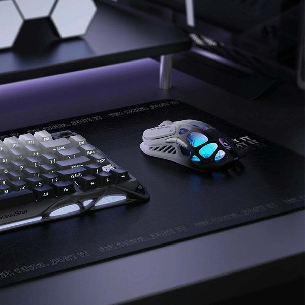 Миша GravaStar Mercury M1 Pro, BT/WL/USB-A, RGB, чорно-білий GRAVASTARM1PRO_GBLK фото