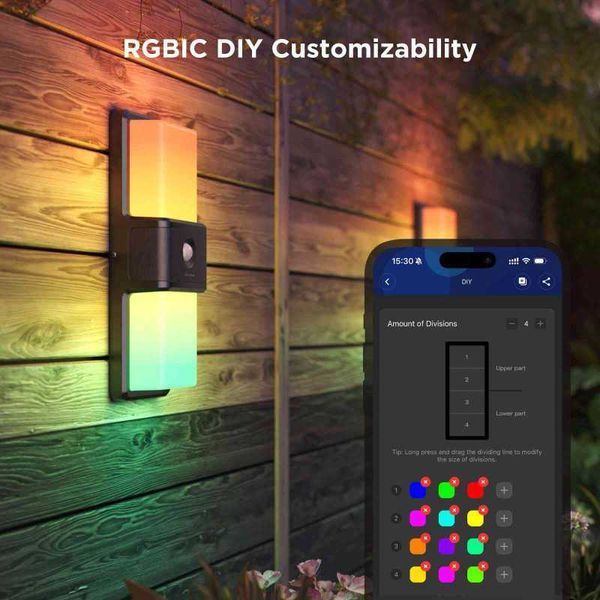Світильник Govee H7078 Smart Outdoor Wall light, RGBICWW, IP65, WI-FI/Bluetooth, білий H7078CD1 фото