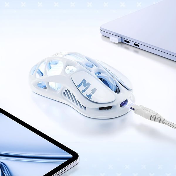 Миша GravaStar Mercury M1 Pro, magnesium alloy body, BT/WL/USB-A, RGB, Ice Blue GRAVASTARM1PRO_BLU фото