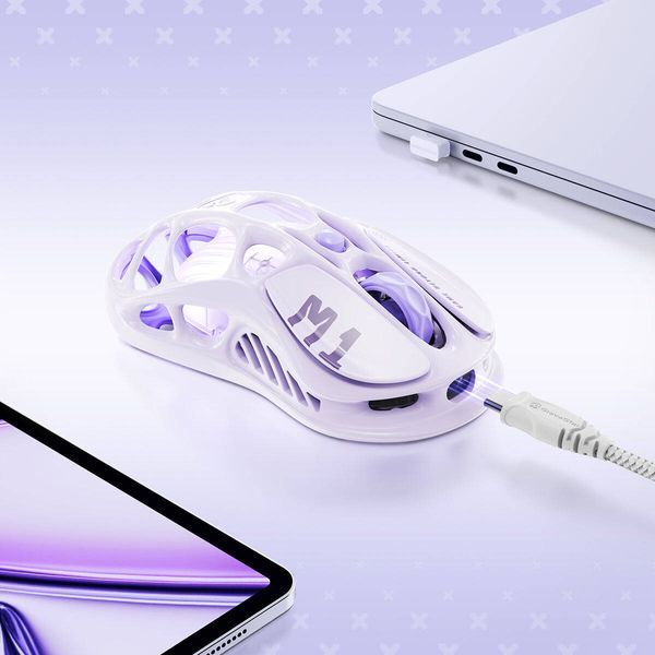 Миша GravaStar Mercury M1 Pro, magnesium alloy body, BT/WL/USB-A, RGB, Lavender Purple GRAVASTARM1PRO_PL фото
