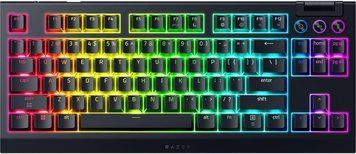 Клавіатура механічна Razer BlackWidow V4 TKL HyperSpeed, 87key, Orange Switch Gen-3, USB-A/WL/BT, EN, RGB, чорний RZ03-05480100-R3M1 фото