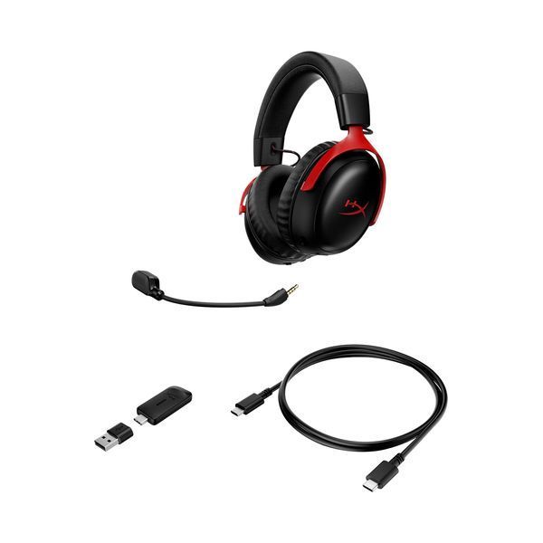 Гарнітура ігрова HyperX Cloud III S, WL/USB-A/USB-C, чорно-червоний A59Z0AA фото