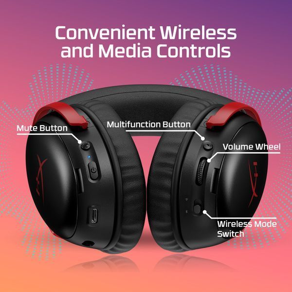 Гарнітура ігрова HyperX Cloud III S, WL/USB-A/USB-C, чорно-червоний A59Z0AA фото