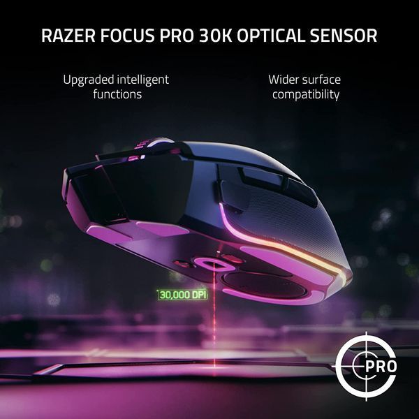 Миша Razer Basilisk V3 Pro, RGB, USB-A/WL/BT, білий RZ01-04620200-R3G1 фото