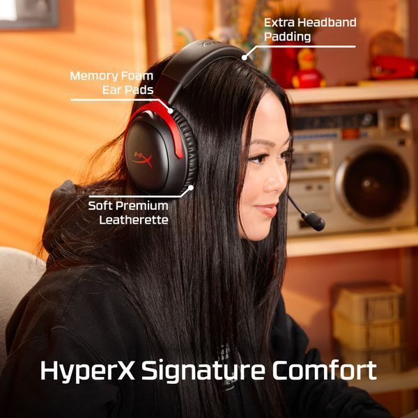 Гарнітура ігрова HyperX Cloud III S, WL/USB-A/USB-C, чорно-червоний A59Z0AA фото