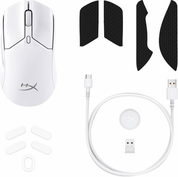 Миша HyperX Pulsefire Haste 2 mini, RGB, USB-A/WL/BT, білий 7D389AA фото