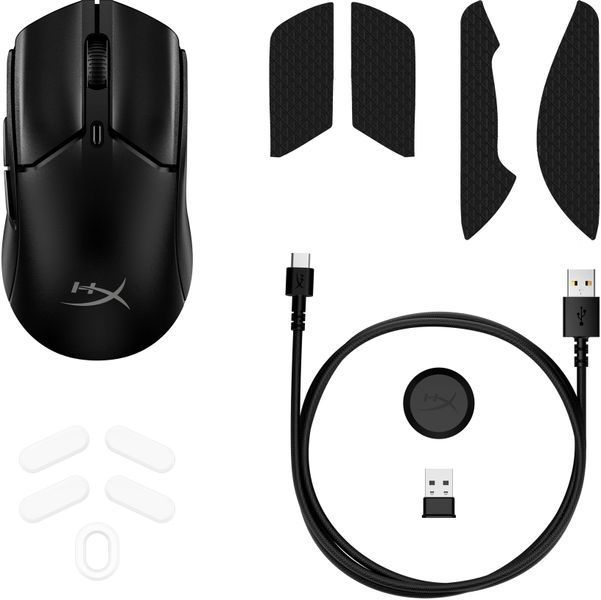 Миша HyperX Pulsefire Haste 2 mini, RGB, USB-A/WL/BT, чорний 7D388AA фото