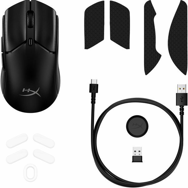 Миша HyperX Pulsefire Haste 2 mini, RGB, USB-A/WL/BT, чорний 7D388AA фото