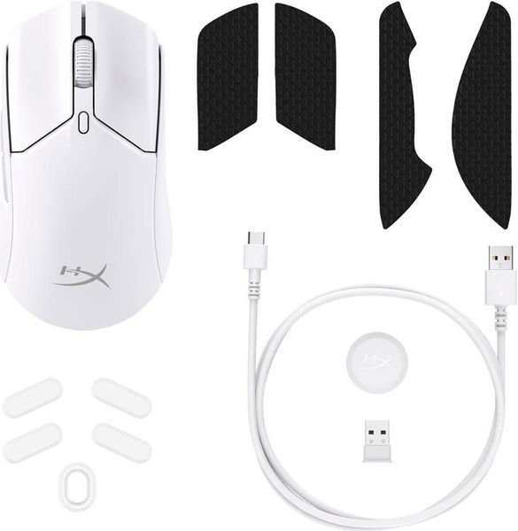 Миша HyperX Pulsefire Haste 2, RGB, USB-A/WL/BT, білий 6N0A9AA фото