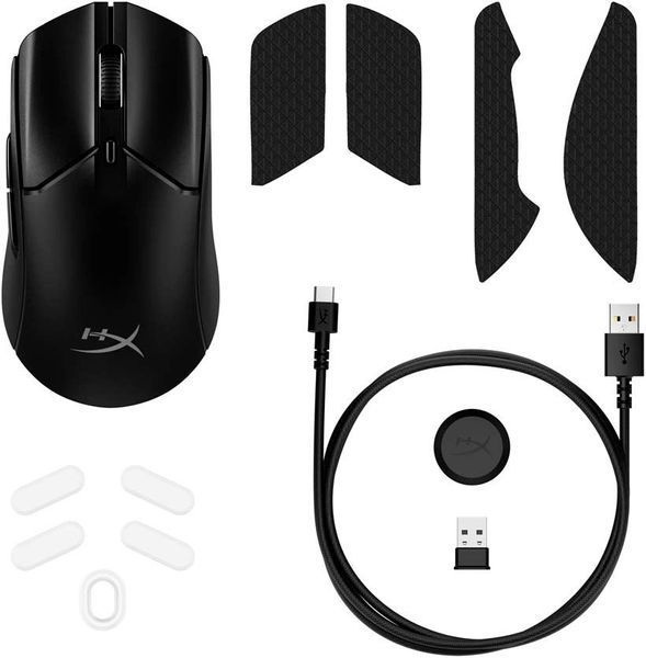 Миша HyperX Pulsefire Haste 2, RGB, USB-A/WL/BT, чорний 6N0B0AA фото