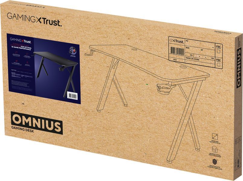 Стіл Trust GXT 700 Omnius, (120x60см), чорний 25420_TRUST фото
