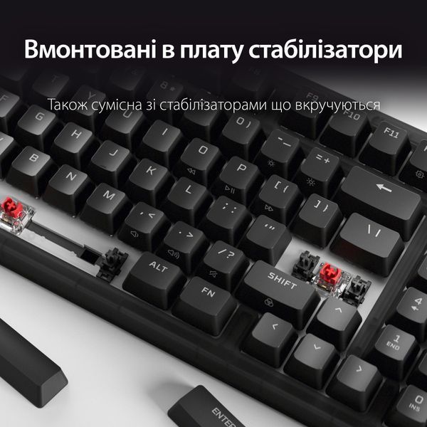 Клавіатура механічна HyperX Alloy Origins 2 65key, Red, USB-A, Hot-Swap, EN/UA, RGB, чорний B4QS3AA фото
