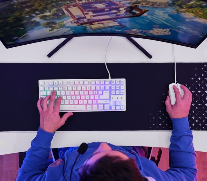Стіл Trust GXT 709W LUMINUS, (120х74см), RGB, білий 25328_TRUST фото