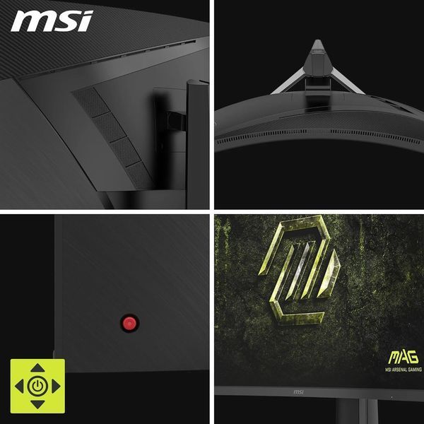 Монітор MSI 31.5" MAG 325CQPF-E18 2xHDMI, DP, Audio, VA, 2560x1440, 180Hz, 0.5ms, sRGB 111%, CURVED, AdaptiveSync, HAS 9S6-3DC14H-201 фото