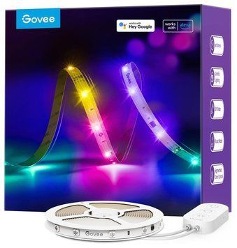 Стрічка світлодіодна розумна Govee H618С LED Strip Ligh, 10м, RGBIC, WI-FI/Bluetooth, білий H618C3D1 фото