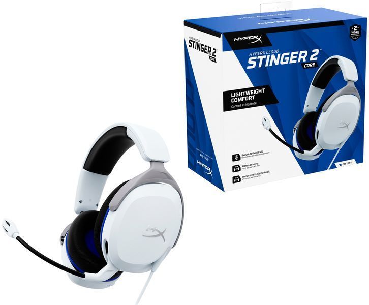 Гарнітура HyperX Cloud Stinger 2 Core PS5/PS4, mini-jack, біло-синій 6H9B5AA фото