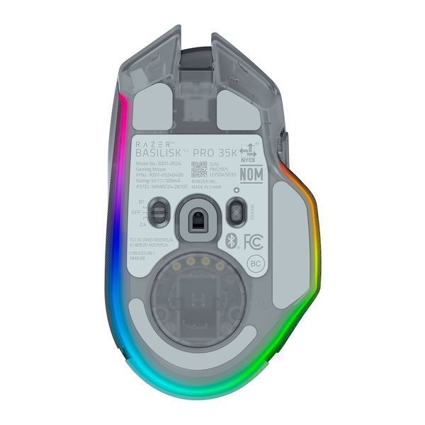 Миша Razer Basilisk V3 Pro 35K, RGB, USB-A/WL/BT, Phantom White Ed. RZ01-05240400-R3G1 фото