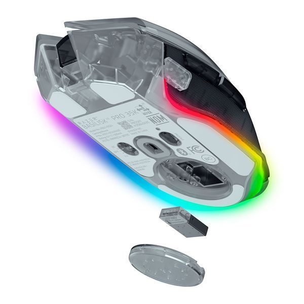 Миша Razer Basilisk V3 Pro 35K, RGB, USB-A/WL/BT, Phantom White Ed. RZ01-05240400-R3G1 фото