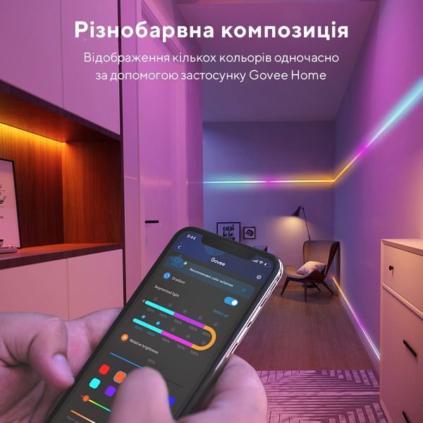 Стрічка світлодіодна розумна Govee H619С LED Strip Light With Protective Coating, 10м, RGBIC, WI-FI/Bluetooth, білий H619C3D1 фото