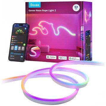 Стрічка світлодіодна розумна Govee H61D3 Neon Rope Light 2, 3м, RGBIC, WI-FI/Bluetooth, білий H61D3301 фото