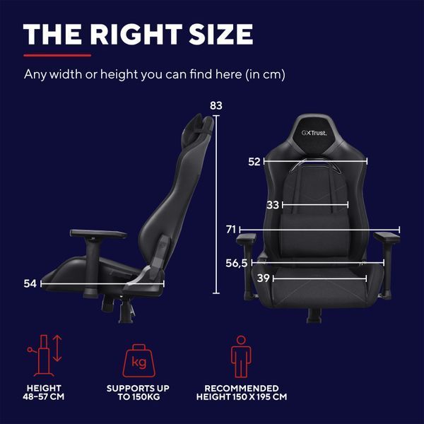 Крісло Trust GXT714 Ruya ECO, ПУ шкіра, 3D-Armrests, чорний 24908_TRUST фото