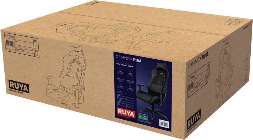 Крісло Trust GXT714 Ruya ECO, ПУ шкіра, 3D-Armrests, чорний 24908_TRUST фото