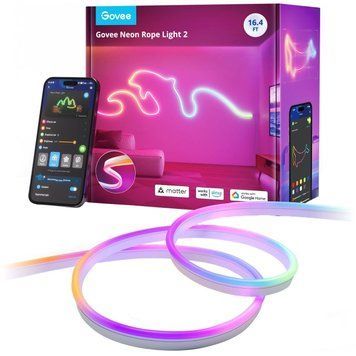 Стрічка світлодіодна розумна Govee H61D3 Neon Rope Light 2, 5м, RGBIC, WI-FI/Bluetooth, білий H61D5301 фото