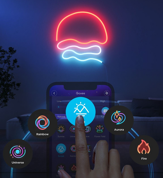 Стрічка світлодіодна розумна Govee H61D3 Neon Rope Light 2, 5м, RGBIC, WI-FI/Bluetooth, білий H61D5301 фото