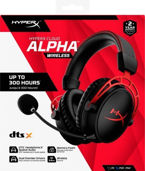 Гарнітура ігрова HyperX Cloud Alpha WL/USB-A, чорно-червоний 4P5D4AA фото