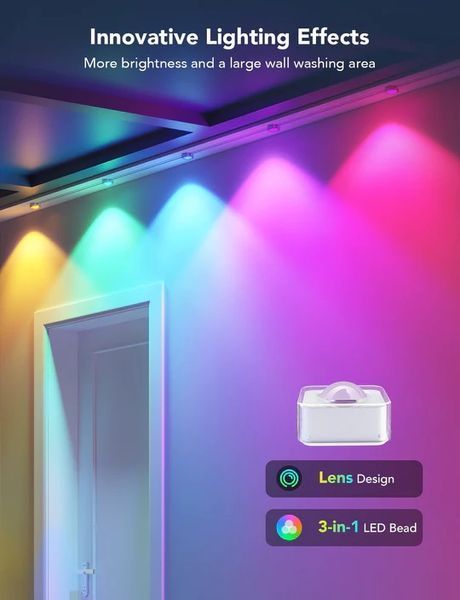 Гірлянда Smart LED Govee H705A Permanent Outdoor Lights, RGBIC, IP67, 30м, кабель прозорий H705A3D1 фото
