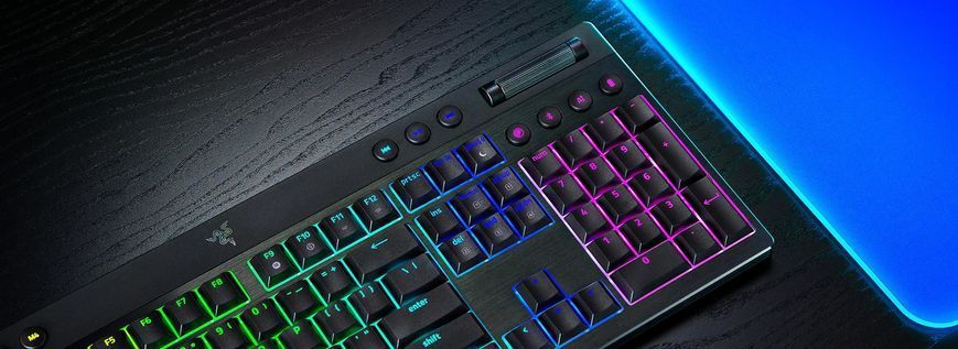 Клавіатура механічна Razer BlackWidow V4 Low-profile HyperSpeed, 104key, Green Switch, USB-A/WL/BT, EN, RGB, чорний RZ03-05270100-R3M1 фото