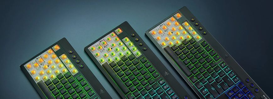 Клавіатура механічна Razer BlackWidow V4 Low-profile HyperSpeed, 104key, Green Switch, USB-A/WL/BT, EN, RGB, чорний RZ03-05270100-R3M1 фото