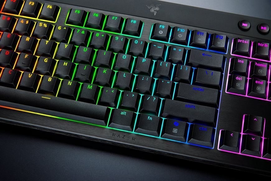 Клавіатура механічна Razer BlackWidow V4 Low-profile HyperSpeed, 104key, Green Switch, USB-A/WL/BT, EN, RGB, чорний RZ03-05270100-R3M1 фото
