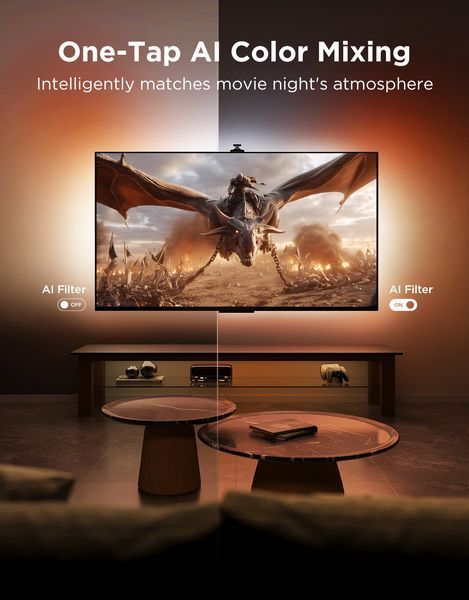 Набір адаптивного підсвічування Govee R2A80 Three-camera TV Backlight 55-65', RGBIC, WI-FI/Bluetooth, чорний R2A80C11 фото