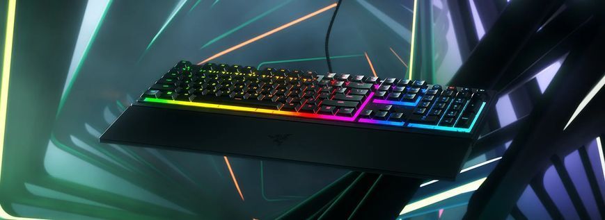 Клавіатура механічна Razer Ornata V3 104key, Mecha-Membrane Switch, USB-A, EN/UK, RGB, чорний RZ03-04462100-R371 фото