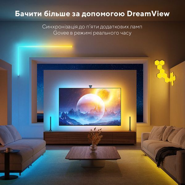 Набір адаптивного підсвічування Govee H605C Envisual TV Backlight T2 with Dual Cameras 75-85', RGBIC, WI-FI/Bluetooth, чорний H605C312 фото