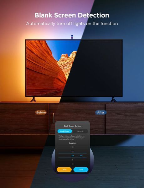 Набір адаптивного підсвічування Govee H6099 Backlight 3 Lite 55-65', RGBIC, WI-FI/Bluetooth, чорний H60993D1 фото