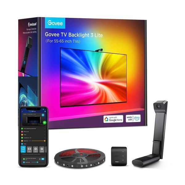 Набір адаптивного підсвічування Govee H6099 Backlight 3 Lite 55-65', RGBIC, WI-FI/Bluetooth, чорний H60993D1 фото