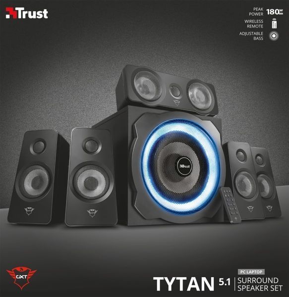 Акустична система Trust GXT 658 Tytan 5.1, 90Вт, AUX, чорний 21738_TRUST фото