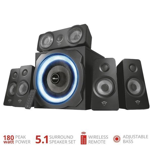 Акустична система Trust GXT 658 Tytan 5.1, 90Вт, AUX, чорний 21738_TRUST фото
