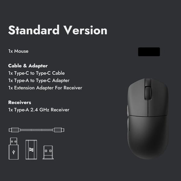 Миша Lemokey G1 USB-A/USB-C/WL/BT, 8K, чорний G1-A1 фото