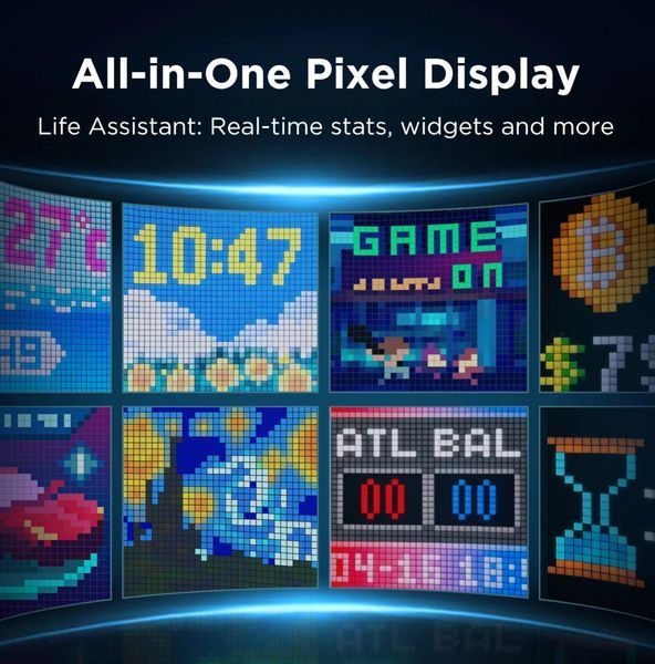 Піксельний екран Govee H8630 LED Gaming Pixel Light 32x32 Pixels, RGBIC, WI-FI/Bluetooth, сірий H8630C81 фото