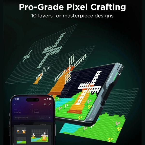 Піксельний екран Govee H8630 LED Gaming Pixel Light 32x32 Pixels, RGBIC, WI-FI/Bluetooth, сірий H8630C81 фото